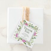 100. Geburtstag Pink Hydrangeas Vielen Dank Geschenkanhänger (Beispiel)