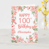 100. Geburtstag Pink Peach Peonies Floral Karte (Gelbe Blume)