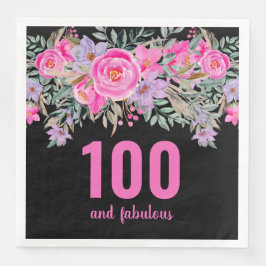 100. Geburtstag pinkfarbene Party Servietten