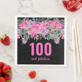 100. Geburtstag pinkfarbene Party Servietten (Beispiel)