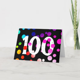 100. Geburtstag Rainbow Dots auf Black Karte