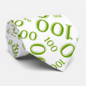 100. Geburtstag Random Number Pattern Green Krawatte (Gerollt)