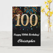 100. Geburtstag Regenbogen Feuerwerke Schwarz und Karte (Gelbe Blume)