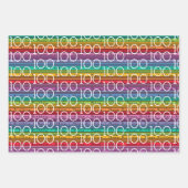 100. Geburtstag Regenbogenstreifen Geschenkpapier Set (Vorderseite 2)