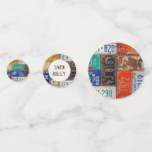 100. Geburtstag Retro License Teller Konfetti (Rückseiten)