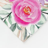 100. Geburtstag rosa Blüte Fleecedecke (Ecke)