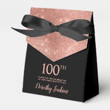 100. Geburtstag Rose Gold Dankeschön-Geschenkbox