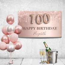 100. Geburtstag Rose Gold Glitzer rosa Ballons