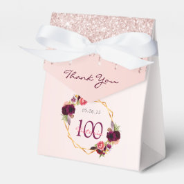 100. Geburtstag Rose Gold Glitzer Tropfen Name Geschenkschachtel