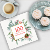 100. Geburtstag Rustikale Winterlandschaft Serviette