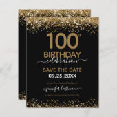 100. Geburtstag Save the Date Einladung (Vorne/Hinten)
