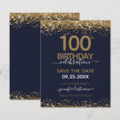 100. Geburtstag Save the Date Einladung (Vorne/Hinten)