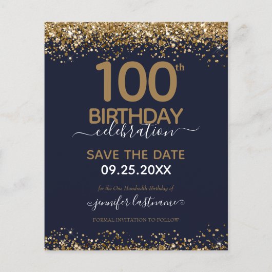 100. Geburtstag Save the Date Einladung (Vorderseite)