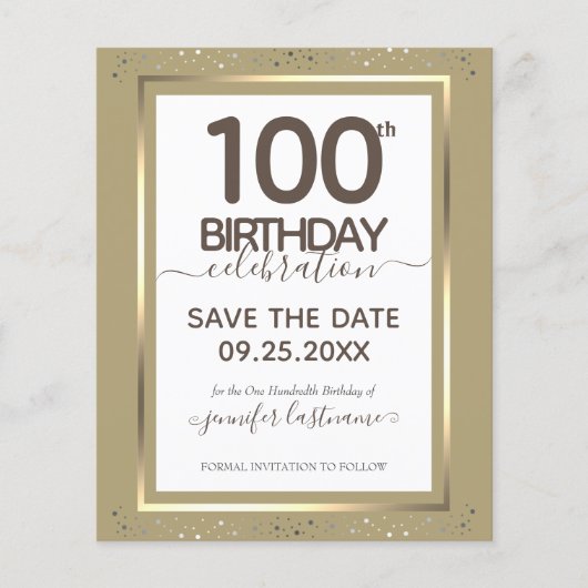 100. Geburtstag Save the Date Einladung (Vorderseite)