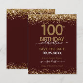 100. Geburtstag Save the Date Einladung (Vorne/Hinten)