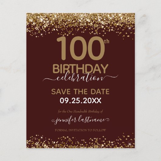 100. Geburtstag Save the Date Einladung (Vorderseite)
