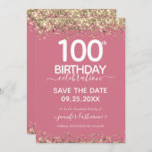 100. Geburtstag Save the Date Einladung (Vorne/Hinten)