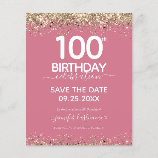 100. Geburtstag Save the Date Einladung (Vorderseite)