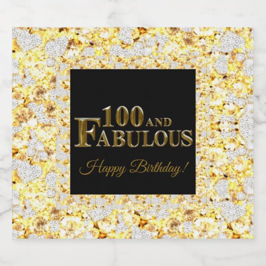 100. Geburtstag Schaumweinetikett (Einzelnes Label)