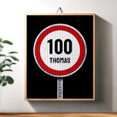 100. Geburtstag-Schild für Tempolimit - JEDES ALTE Poster
