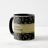 100. Geburtstag Schwarz & Gold Zufallszahlenmuster Tasse (Vorderseite Links)