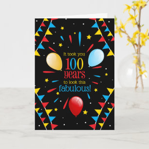 100. Geburtstag Sieht unglaublich aus Fahnen und B Karte