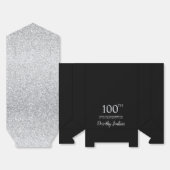 100. Geburtstag Silber Glitter Danke Geschenkschachtel (Ungefaltet)