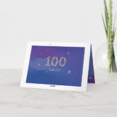 100. Geburtstag - Startnummern - Blau - Alter 100 Karte (Rückseite)