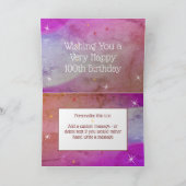 100. Geburtstag - Startnummern - Lila Alter 100 Karte (Innenseite)