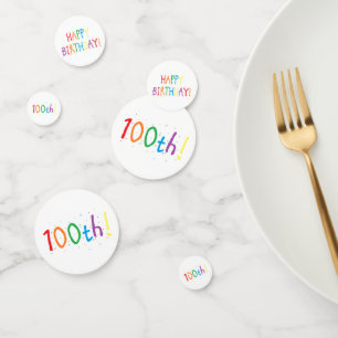 "100. Geburtstag" Tabelle Confetti Konfetti