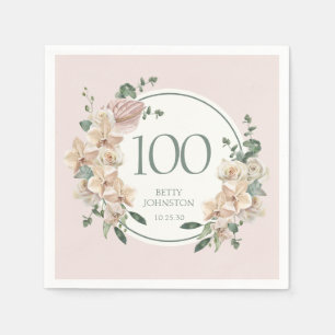 100. Geburtstag Tropical Floral Serviette
