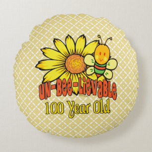 100. Geburtstag - unglaublich bei 100 Jahren alt Rundes Kissen