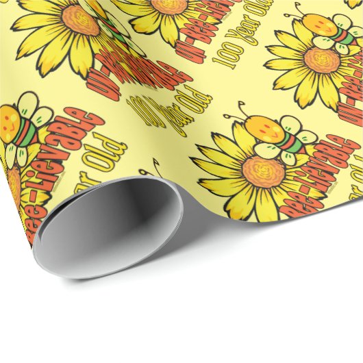 100. Geburtstag - Unglaublich im Alter von 100 Jah Geschenkpapier (Rolleneckpunkt)