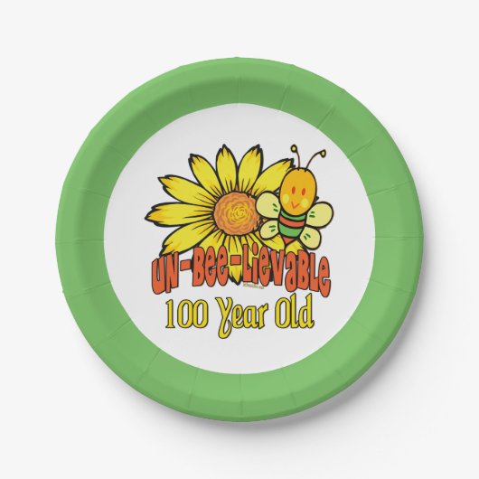 100. Geburtstag - Unglaublich im Alter von 100 Jah Pappteller (Vorderseite)