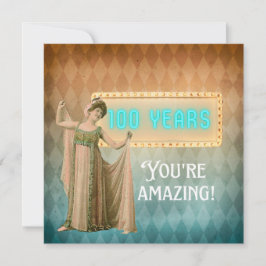 100. Geburtstag Vintag Sängerin Flat Birthday Card