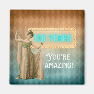 100. Geburtstag Vintag Sängerin Geburtstag Kühlsch Magnet