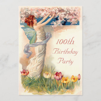 100. Geburtstag Vintager Märchenblütenbarsch Einladung
