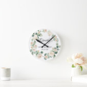 100. Geburtstag Weißer Rose Bläsernröse Eukalyptus Runde Wanduhr (Zuhause)