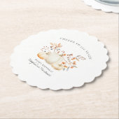 100. Geburtstag White Pumpkin Herbstlaubs Custom Untersetzer (angewinkelt)