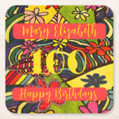 100 Geburtstage Rechteckiger Pappuntersetzer (Vorderseite)