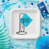 100. Geburtstags-Erinnerung auf einer Papierklamme Pappteller (Party)