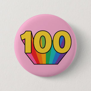 100. Geburtstags-Regenbogen-Feier Pin Badge Button