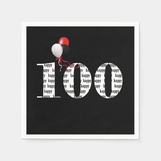 100. Geburtstagsballons Serviette (Vorderseite)