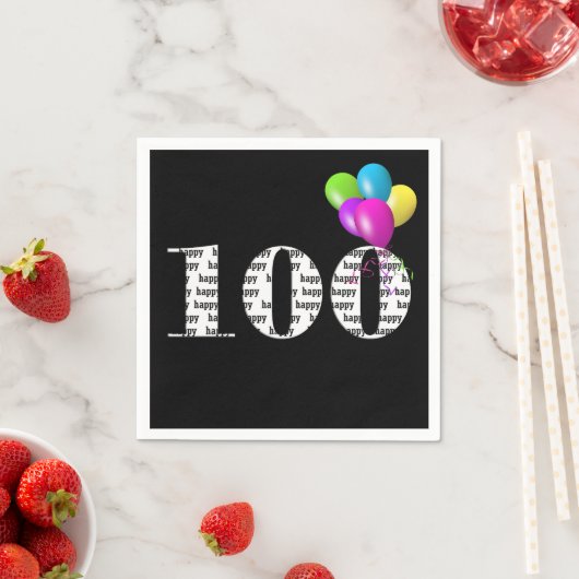 100. Geburtstagsballons Serviette (Beispiel)