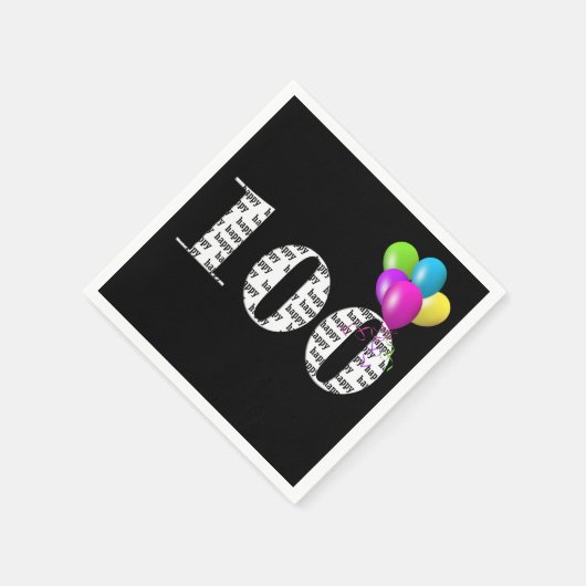 100. Geburtstagsballons Serviette (Ecke)