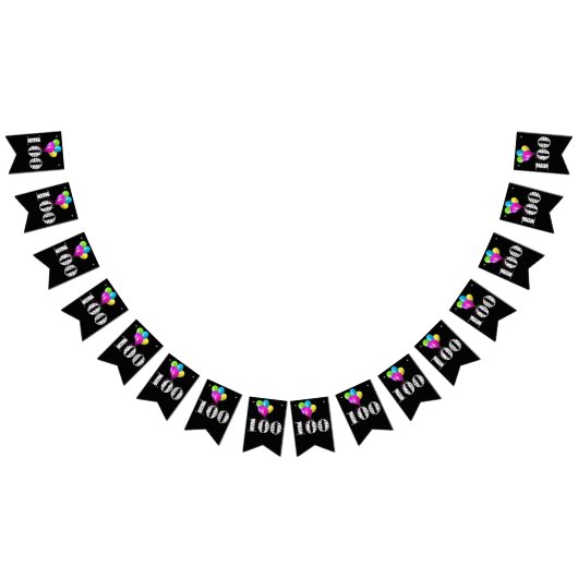 100. Geburtstagsballons Wimpelkette (Alle)