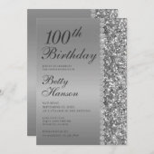 100. Geburtstagseleganz Einladung (Vorne/Hinten)