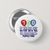100. Geburtstagsentwürfe Button (Vorne & Hinten)