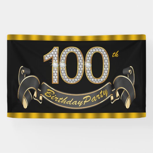 100. Geburtstagsfeier Banner (Horizontal)