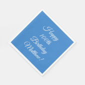 100. Geburtstagsfeier Blau Serviette (Ecke)